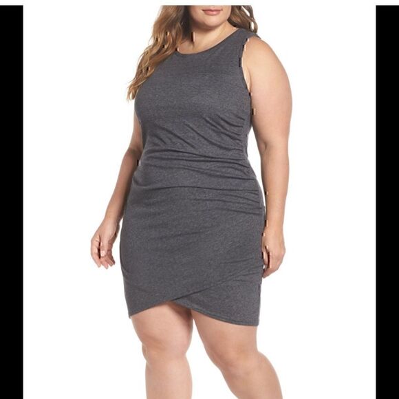 Like New Leith Ruched Bodycon Sheath Dress 2X - Picture 1 of 9